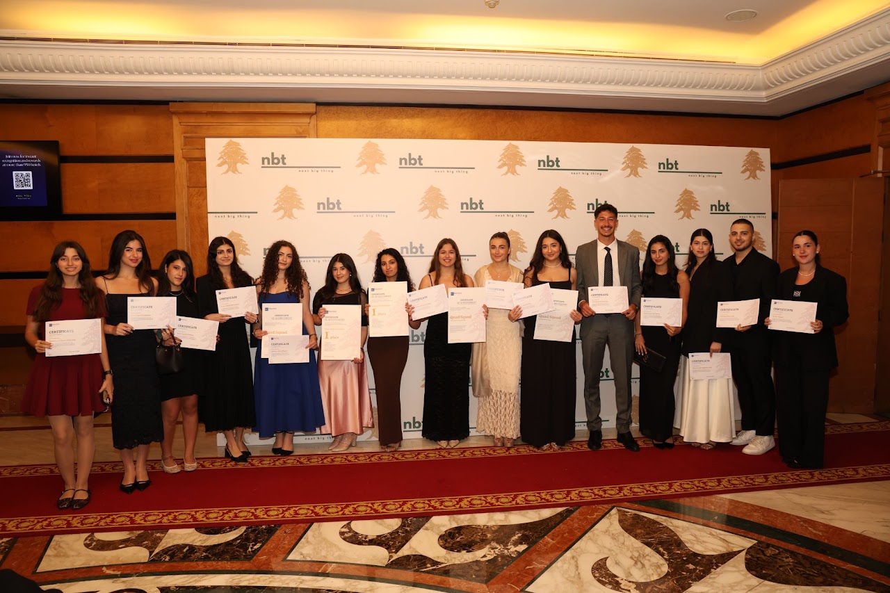 ParliYouth participants seated in the Lebanese Parliament chamber